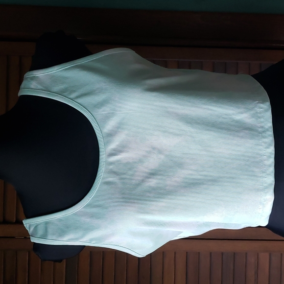 Mint Green Tie Dye Ribbed Cropped Tank Top Women's Size Large - Picture 2 of 8
